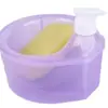 Dispenser de Sabão Líquido para Louça Quadrado Redondo Transfronteiriço Pressionador de Cozinha Artefato de Limpeza Esponja Limpeza de Cozinha Sabão para Louça