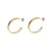 ED101 Brilhante Duas Cores Cola Gota Onda Simples Versátil Moda Grande Brinco de Argola Titânio Banhado a Ouro 18K