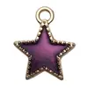 Serie Morada Mixta Aleación Esmalte Accesorios Colgante Flor Estrella de Mar Llavero Aretes Colgantes Collar