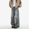 Novedades de Moda Estilo Hong Kong para Hombres y Mujeres Primavera y Otoño 2026 Jeans con Personalidad Hip Hop Tendencia de Calle Rascal Pantalones Guapos Negro