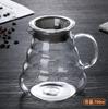 Cafetera de mano de vidrio de borosilicato de alta calidad al por mayor, cafetera tipo nube, taza con filtro, olla para compartir con filtro, cafetera doméstica con tapa