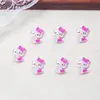 Decoraciones de Arte para Uñas de Dibujos Animados Hello Kitty Transparentes como el Hielo, Lindos Accesorios de Uñas Portátiles de Resina de Gato Kt 3D, Accesorios Pequeños
