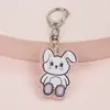 Chaveiro Acrílico Estilo Ins Fofo Pingente de Cachorrinho Desenho Animado Coelho Charme de Bolsa para Melhor Amigo Casal Pequeno Presente