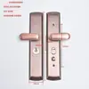 Manija de Panel de Puerta de Bronce Rojo, Universal para Izquierda y Derecha, Doble Resorte, Puerta Antirrobo, Manija Multifuncional Negra Africana
