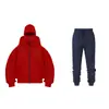 Nova Temporada Moletom com Capuz Duplo e Zíper DIY Liso Masculino Feminino Outono Inverno Conjunto de Calça de Moletom com Capuz e Zíper para Casal