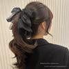 Headwear elegante malha oversized laço banana clip mulheres verão alta cavalinha para trás cabeça hairpin elegante hairpin atacado