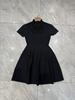 Vestido de Verano Hueco de Alta Resistencia Transfronterizo Europeo y Americano para Mujer, Estilo Francés de Alta Sociedad, Chica Popular, Dobladillo Ancho Ondulado, Vestido de Noche