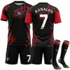 2627 Nueva Camiseta de Hombre L Versión de Entrenamiento Pre-partido C. Ronaldo Conjunto de Fútbol Talla M Liga Edición Especial Diablos Rojos Negro