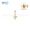 Pendientes de aleación de titanio F136 con deslumbrante colgante de circonita 5A, tachuelas para el cartílago, joyería de piercing de espiral interna más vendida en el extranjero
