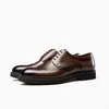 Zapatos de Cuero Brogue para Hombre, Zapatos Formales de Cuero Británicos, Zapatos de Boda para Hombre, Zapatos Casual de Negocios con Suela Gruesa para Hombre, Modernos