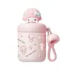 Caneca Térmica Sanrio I Meng Meninas Fofa Escritório Copo de Água com Canudo Casal Viagem Portátil Copo de Café