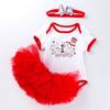 Roupas de verão infantis novas transfronteiriças roupas para o Dia das Mães roupas de princesa estilo letra impressa ha roupas conjunto de saia tutu vermelha