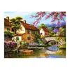 Pintura de diamante 5D 2021 novo diamante completo jardim dos fundos sala de estar feito à mão ponto de cristal colar diamante tijolo adesivo ponto cruz