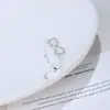Anel Aberto Ajustável com Laço de Renda Olho de Gato Anel Feminino de Nicho Alto Padrão Luxo Leve Anel para Dedo Indicador