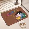 Alfombra Absorbente de Baño Abstracta de Dibujos Animados Tapete Antideslizante para Inodoro Alfombrilla para Pies de Entrada Barro de Diatomeas Secado Rápido Resistente a la Suciedad Fácil de Limpiar