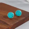 Brincos Cruzados Lua da Manhã Nova Moda Europeia Americana Estilo de Rua Personalidade Versátil Turquesa Rachado Masculino