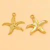 Acessórios de Joia em Aço Inoxidável 304 de Duas Cores, Galvanoplastia com Ouro Real em Forno, Pingente de Vida Marinha, Pingente de Estrela do Mar