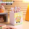 Portalápices de Dibujos Animados Lindo Bob Esponja Caja de Papelería de Escritorio Gran Capacidad Cubo de Almacenamiento para Brochas de Maquillaje de Dormitorio Decoración