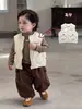 Colete de Penas de Pato Infantil Masculino de Inverno 90 Penas de Pato Branco Gola Alta Quente Sem Mangas Roupa Infantil para Bebês e Crianças Pequenas Espessa de Inverno