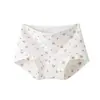 Roupa íntima respirável e antibacteriana de algodão Classe A para meninas estudantes, mulheres, cintura média, elástica, plus size, confortável, que abraça o quadril, Boxer Brief
