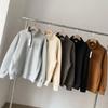 Suéter grueso holgado de media cremallera con cuello alto para hombre, sudadera pesada de terciopelo para primavera, otoño e invierno