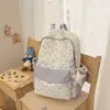 Mochila nueva estilo ins japonés para mujer, linda bolsa escolar con estampado floral, mochila ligera para ir al trabajo para estudiantes de secundaria, estilo femenino