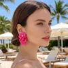 Presilhas de Orelha Flor Pérola Dopamina Sem Furo para Mulheres, Acessórios Estilo Férias na Praia, Brincos com Sensação de Luxo Leve e de Alta Qualidade