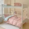 Nuevo conjunto de tres piezas de algodón puro estilo simple de dos tonos y color liso para dormitorio universitario clase A venta al por mayor