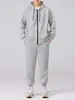 Conjunto de moletom com forro de lã e calça jogger para outono e inverno, novo conjunto esportivo de moletom com capuz e zíper de algodão espesso