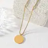 Novo Colar Pingente de Aço Titânio Moda Corrente Torcida Colar de Aço Inoxidável Joia Redonda Colar de Luxo Feminino