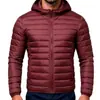 Chaqueta de algodón de invierno para hombre transfronteriza, abrigo corto de algodón casual moderno para hombre, prenda exterior de algodón con capucha ligera y cálida para hombre