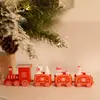 Día de los Niños de Navidad Juguete Regalo Creativo Adorno de Escritorio Tren de Madera Decoración Escena de Tienda de Ventanas Diseño