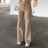 Suministro transfronterizo de jeans ajustados de cintura alta y color liso para mujer, comercio exterior europeo y americano