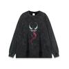 Camiseta de manga corta con estampado de anime callejero de estilo japonés, muy desgastada, para hombre y mujer, camiseta retro de media manga lavada de gran tamaño