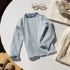 Nueva Camiseta de Manga Larga Base Otoño Niñas Borde Primavera Otoño Top Versátil Ropa Interior