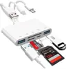 Leitor de Cartão Multifuncional de Três Linhas Adequado para Computadores Apple Android Adaptador OTG Duplo Tipo-C Cartão de Memória SD/TF
