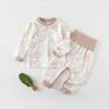 Conjunto de Ropa de Otoño para Bebé Jingqi Cintura Alta Protección de Barriga Broche en la Entrepierna Pantalones de Otoño Ropa Interior Dividida de Algodón Puro para Bebé