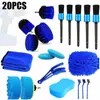 Venta caliente transfronteriza cepillo para detalles de lavado de autos de belleza para autos traje de 20 piezas cepillo para taladro eléctrico guantes para auto traje de cepillo para salida de aire