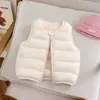 Chaleco de algodón relleno de plumón para niños, chaleco cálido para niñas, chaleco engrosado para niños, adecuado para otoño e invierno, se puede usar como capa interior o exterior