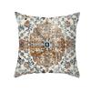 Nueva Funda de Cojín Estilo Bohemio Patrón Retro Terciopelo Piel de Melocotón Flor Copiada Flor Cruzada Decoración de Cojín de Sofá Transfronterizo