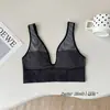 Sutiã sem costura com blocos de cor, decote V, costas bonitas, bojo fixo para mulheres, sexy push-up com alças largas, estilo top regata, sutiã wrap em U para mulheres