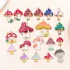 Conjunto Misto de 20 Desenhos Animados Realistas Fofos Esmalte Liga de Zinco Planta Cogumelo Casa DIY Pulseira Chaveiro Acessórios