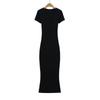679-25 Nuevo de principios de primavera Estilo Chica Picante Sexy Americana Cuello en V Manga Corta Ajustado Vestido de Cadera Vestido de una pieza