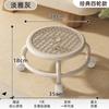 Banqueta Multifuncional Baixa para Trocar de Sapato Casa Giratória Móvel Pequena Banqueta Doméstica Silenciosa Roda Universal Banqueta Redonda Imitação de Rattan
