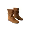 Nuevas botas cortas de moda de verano para mujer con aumento interno de altura y diseño plisado, Botas Martin versátiles adelgazantes de estilo retro Maillard