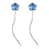 Pendientes de borlas de cristal sintético estilo coreano para mujer, bonitos pendientes con forma de ola, accesorios para las orejas