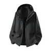 Chaqueta de trabajo con capucha para hombre y mujer, estilo camello, tres en uno, cortavientos e impermeable, con logo estampado de norma nacional para exteriores