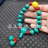 Pulseira de Contas Turquesa Otimizadas para Atacado, Pulseira com Fivela para Joias, Pulseira de Imitação de Jade