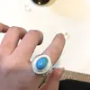 Diseño de Nicho Estilo Palacio Retro Francés Anillo Turquesa Anillo Vintage Medieval
