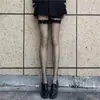 Calcetines Sexy JK de Seda Negra con Lazo de Encaje Punk Lolita para Mujer, Verano, Finos, hasta la Rodilla, de Malla